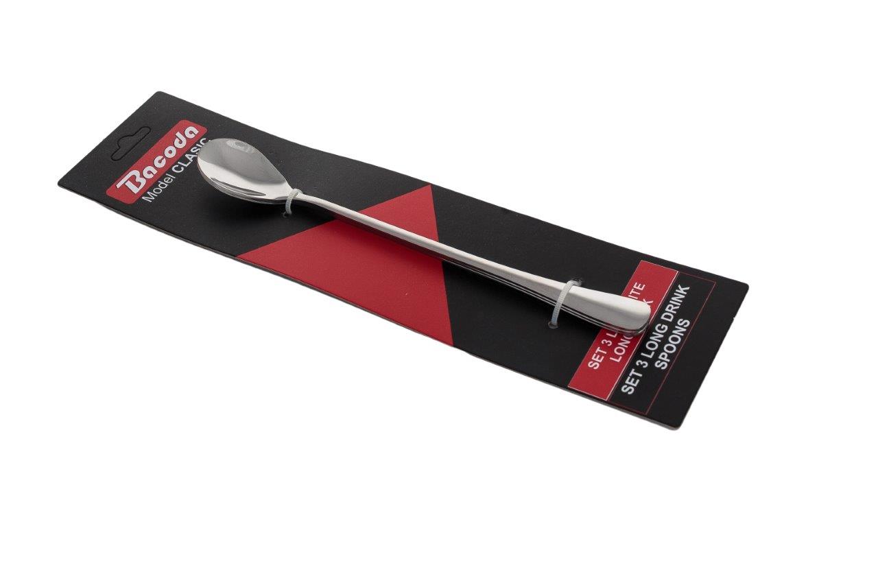 CLASIC – Set 3 lingurițe longdrink inox 18/0 (BIC 11)