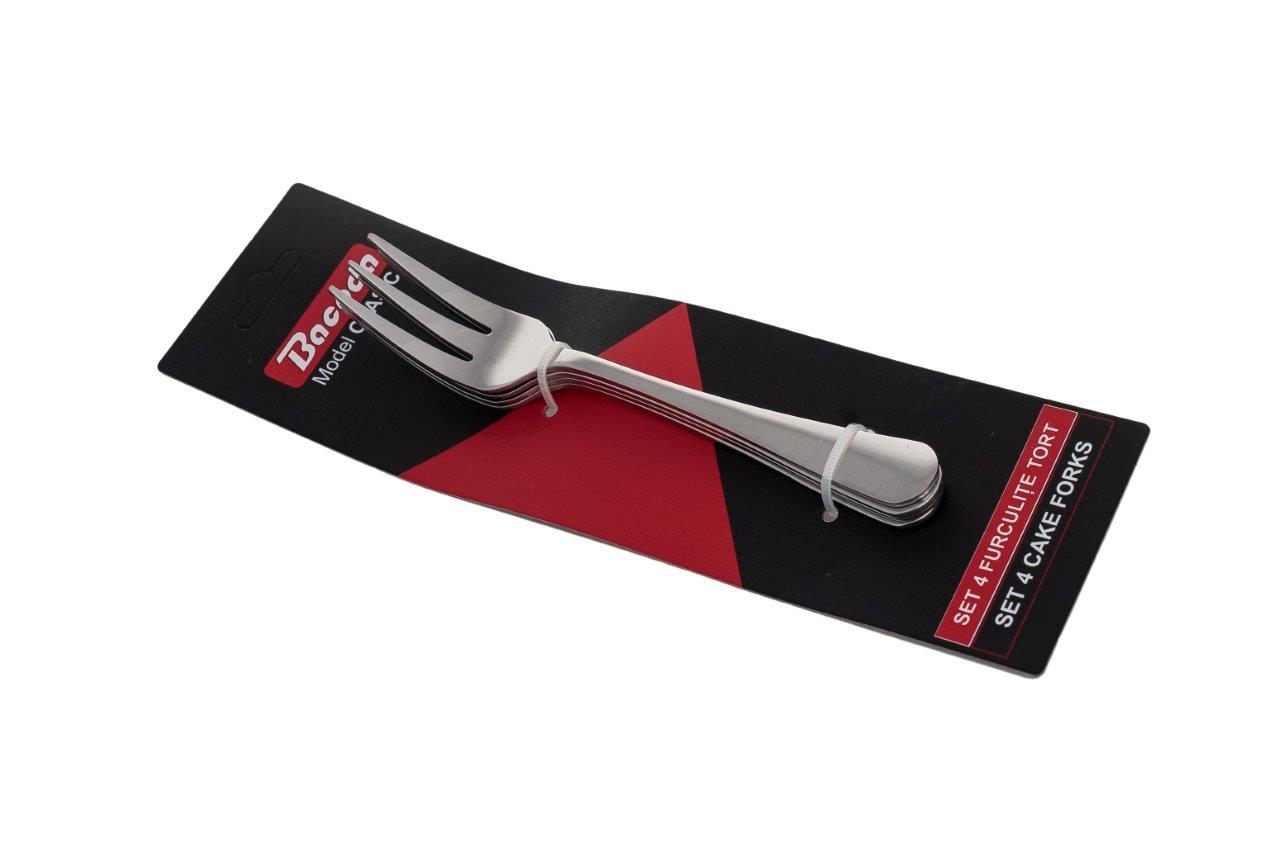 CLASIC – Set 4 furculițe tort inox 18/0 (BIC 12)