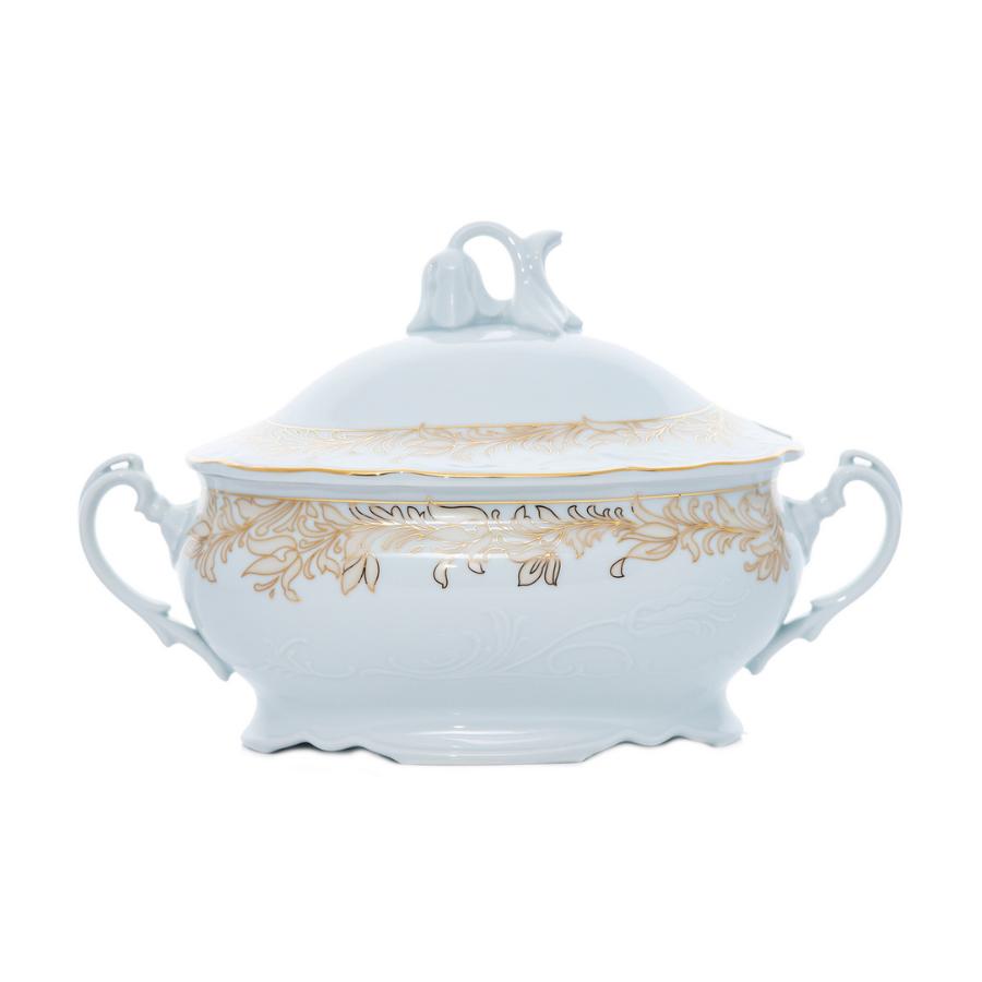 TULIP decor Aur – Supieră de porțelan Bohemia cu capac, 2,5 l