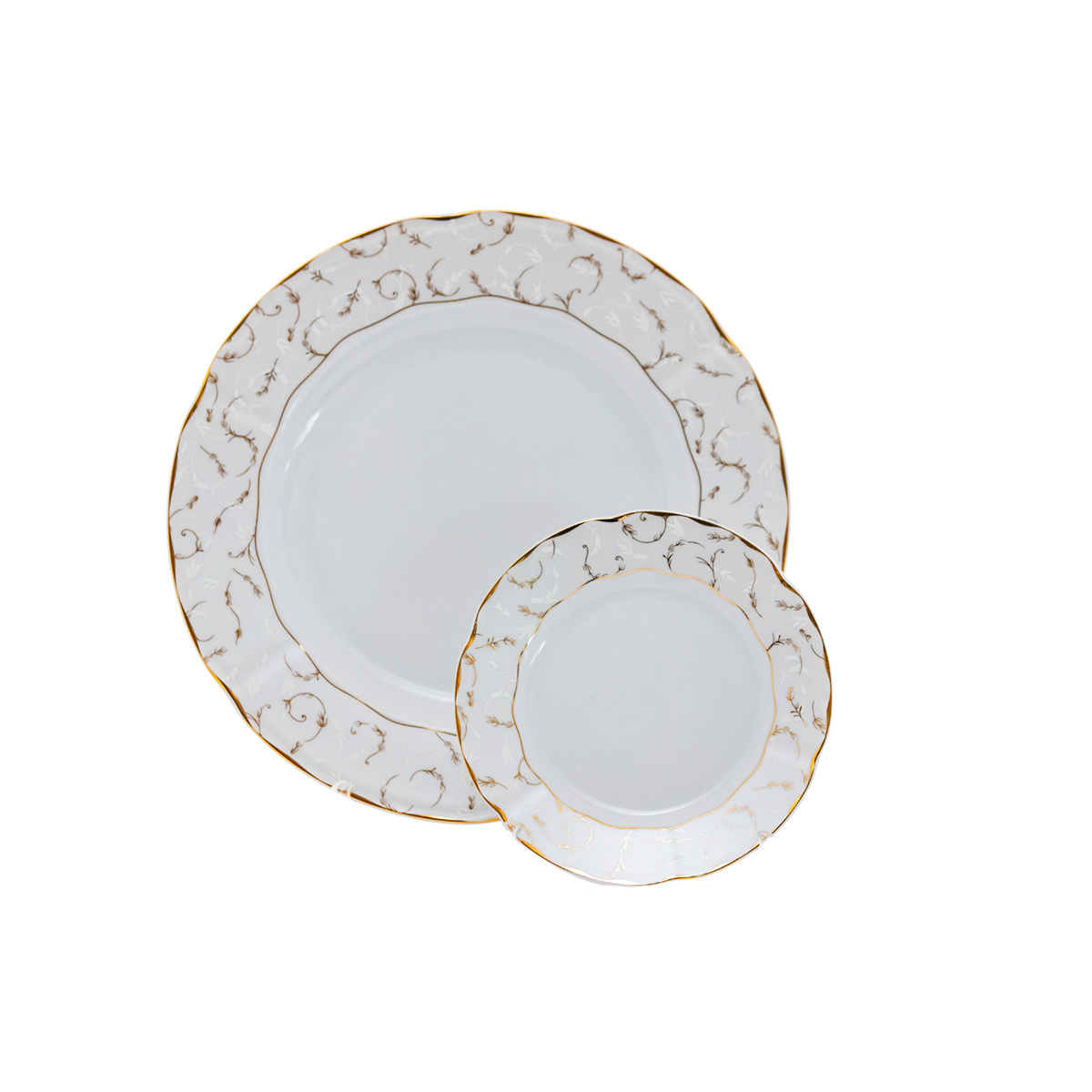 VIVIEN DECOR AUR – Serviciu de tort din porțelan, 6 persoane (7 piese)
