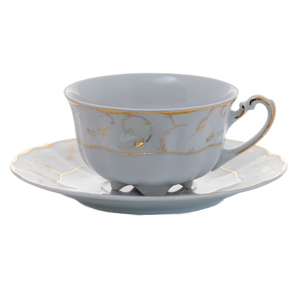 VIVIEN DECOR AUR – Serviciu de ceai din porțelan 220 ml, 6 persoane (12 piese)