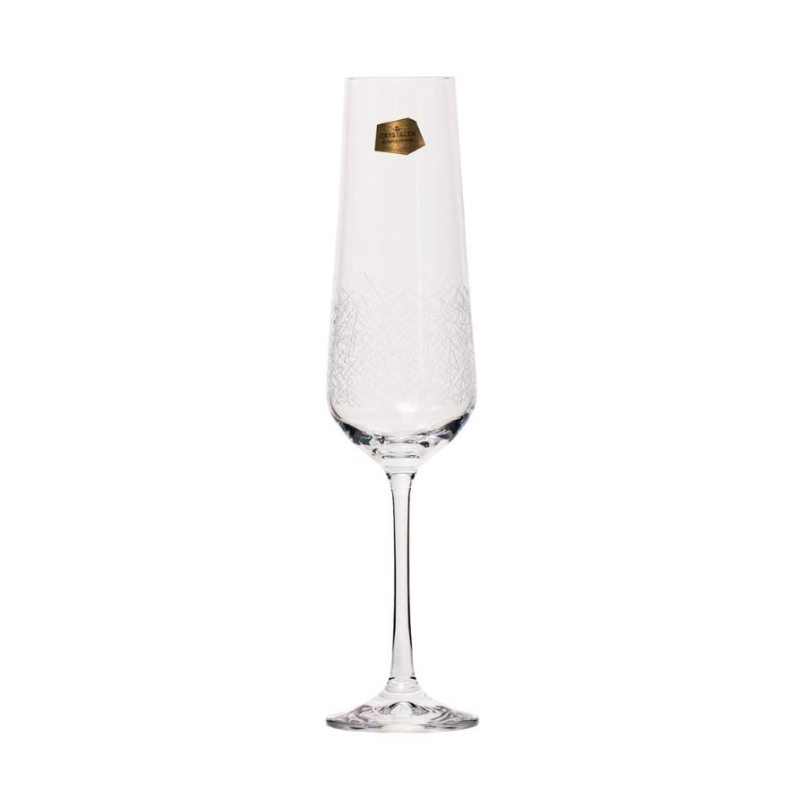 SANDRA FROZEN – Set 6 pahare de șampanie din sticlă cristalină Bohemia, 200 ml
