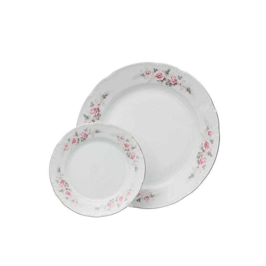 CONSTANCE decor FLORAL – Serviciu de tort porțelan Bohemia – 6 persoane (7 piese)