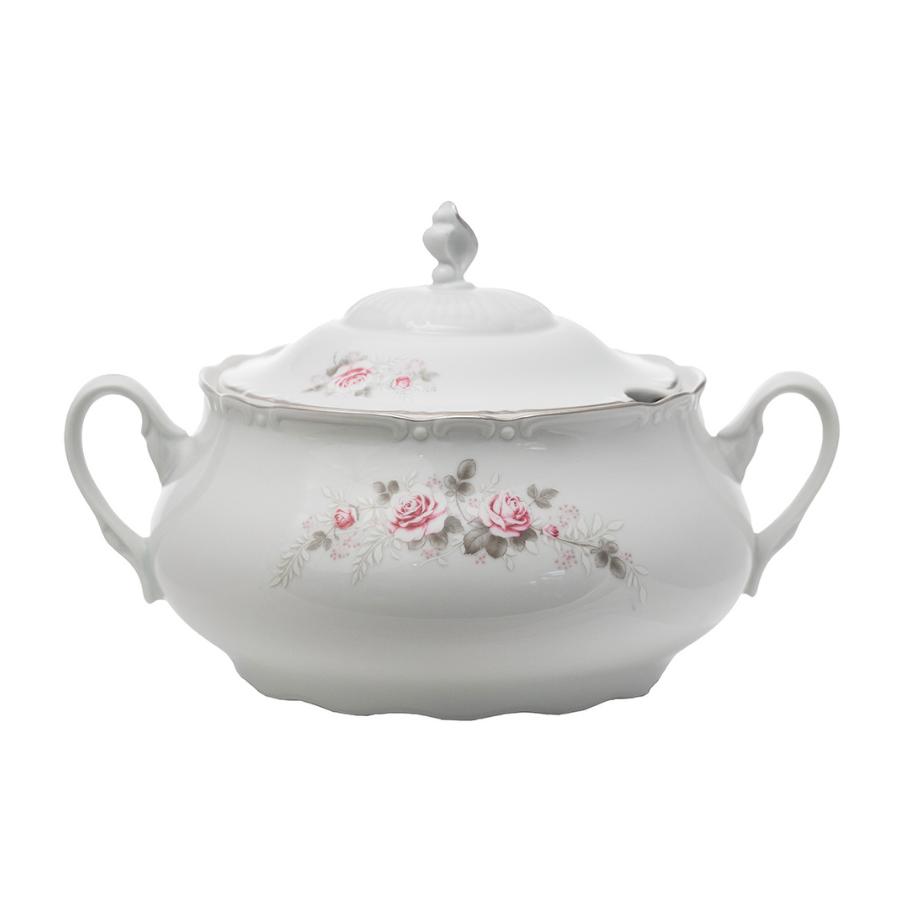 CONSTANCE decor FLORAL – Supieră de porțelan Bohemia cu capac, 2,3 l