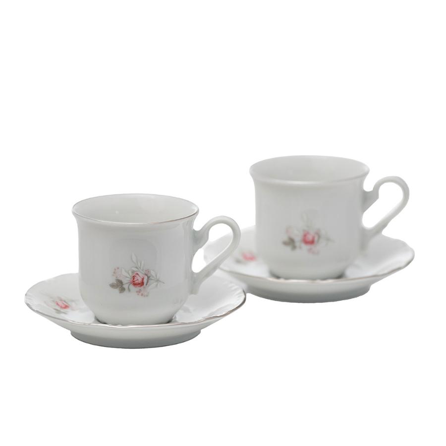 CONSTANCE decor FLORAL – Serviciu de cafea porțelan Bohemia 95 ml, 6 persoane (12 piese)