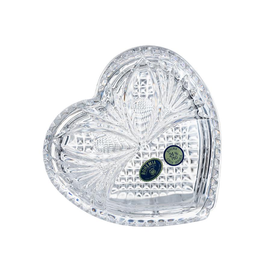 Bombonieră/Casetă de bijuterii din cristal Bohemia "Inima", 13 cm