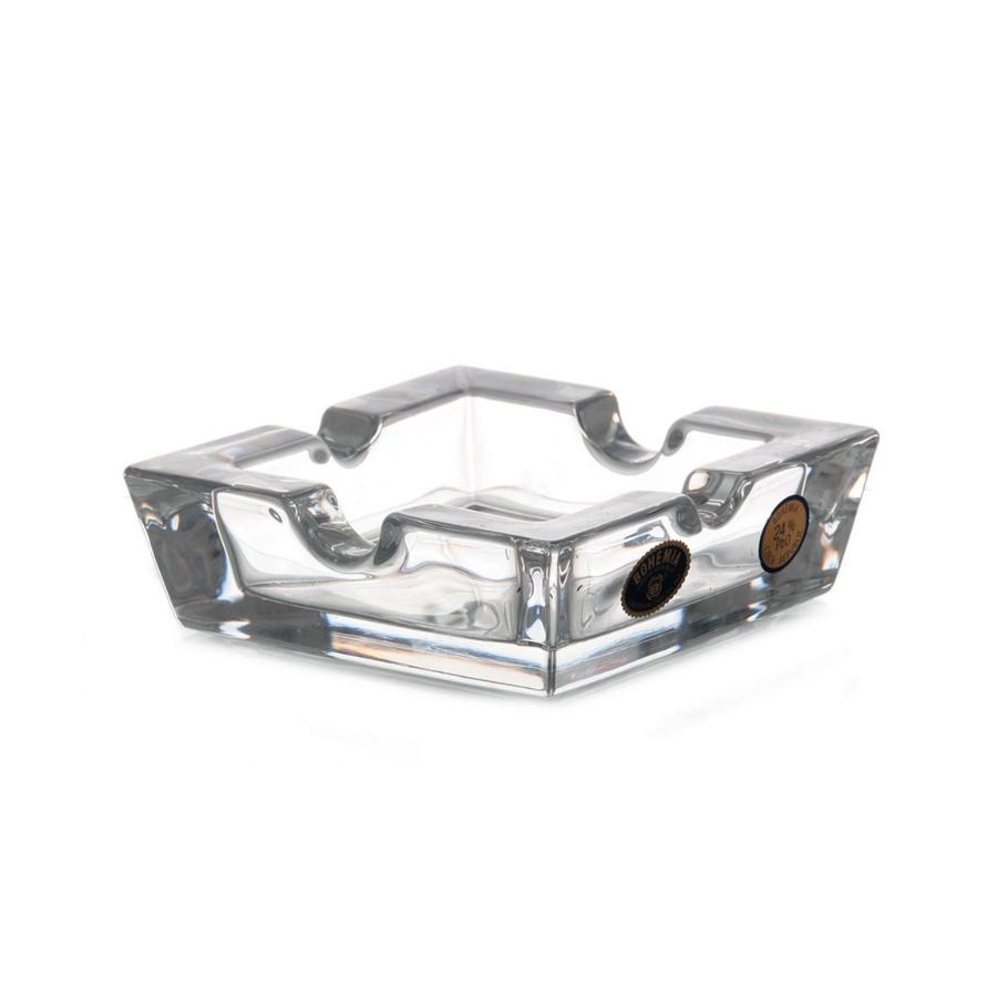 Scrumieră pătrată din cristal, 15 cm