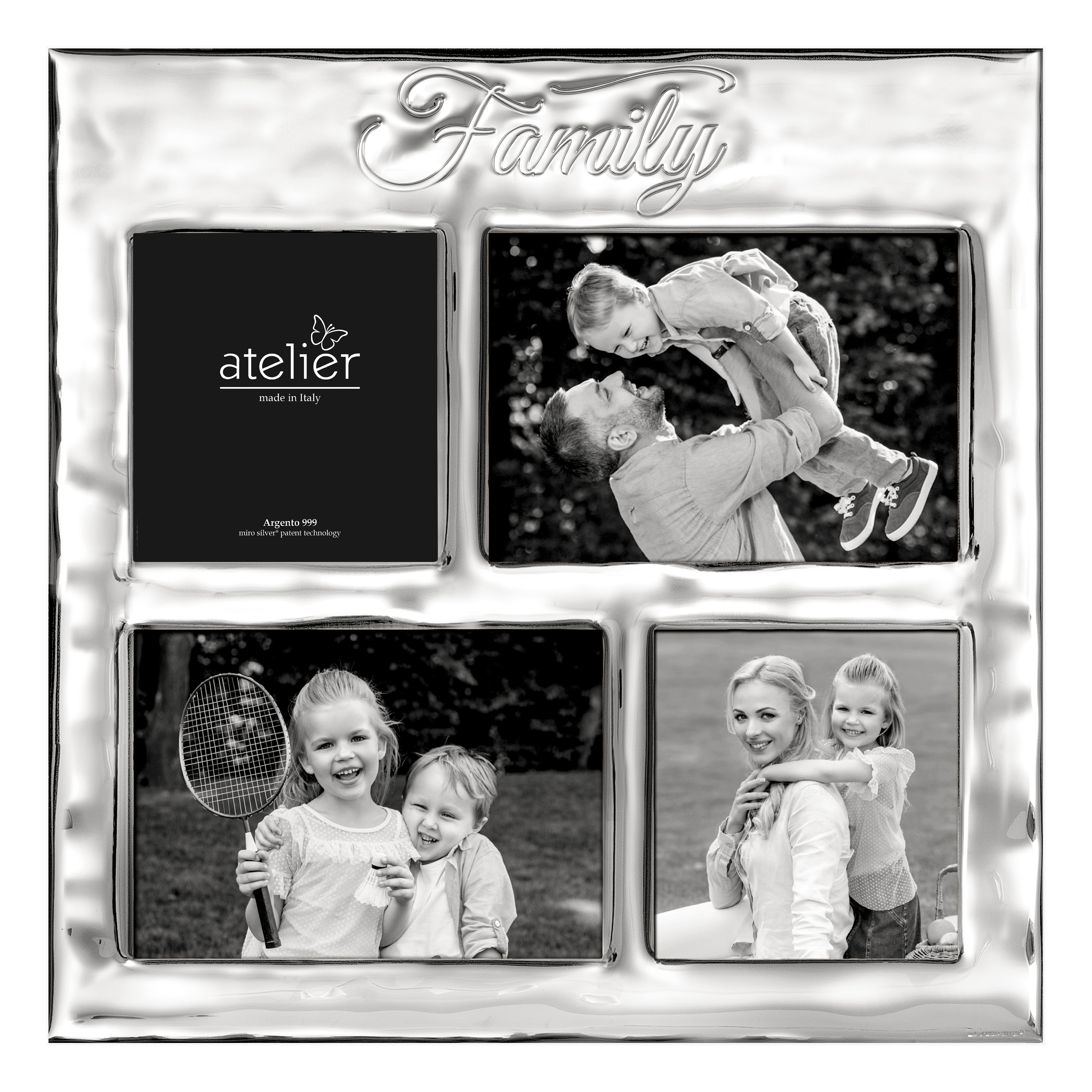 Ramă foto din argint FAMILY 30 × 30 cm