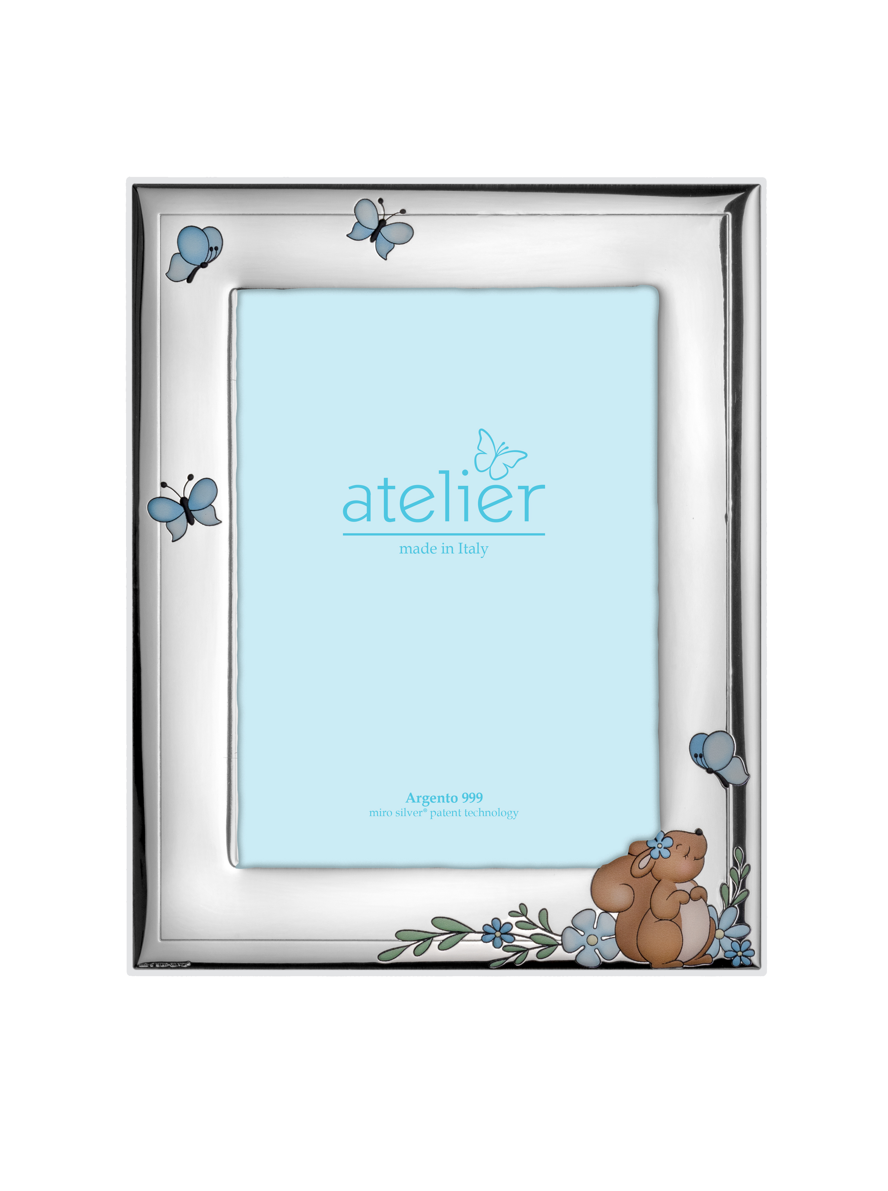 Ramă foto din argint Veverita Albastru 9 × 13 cm