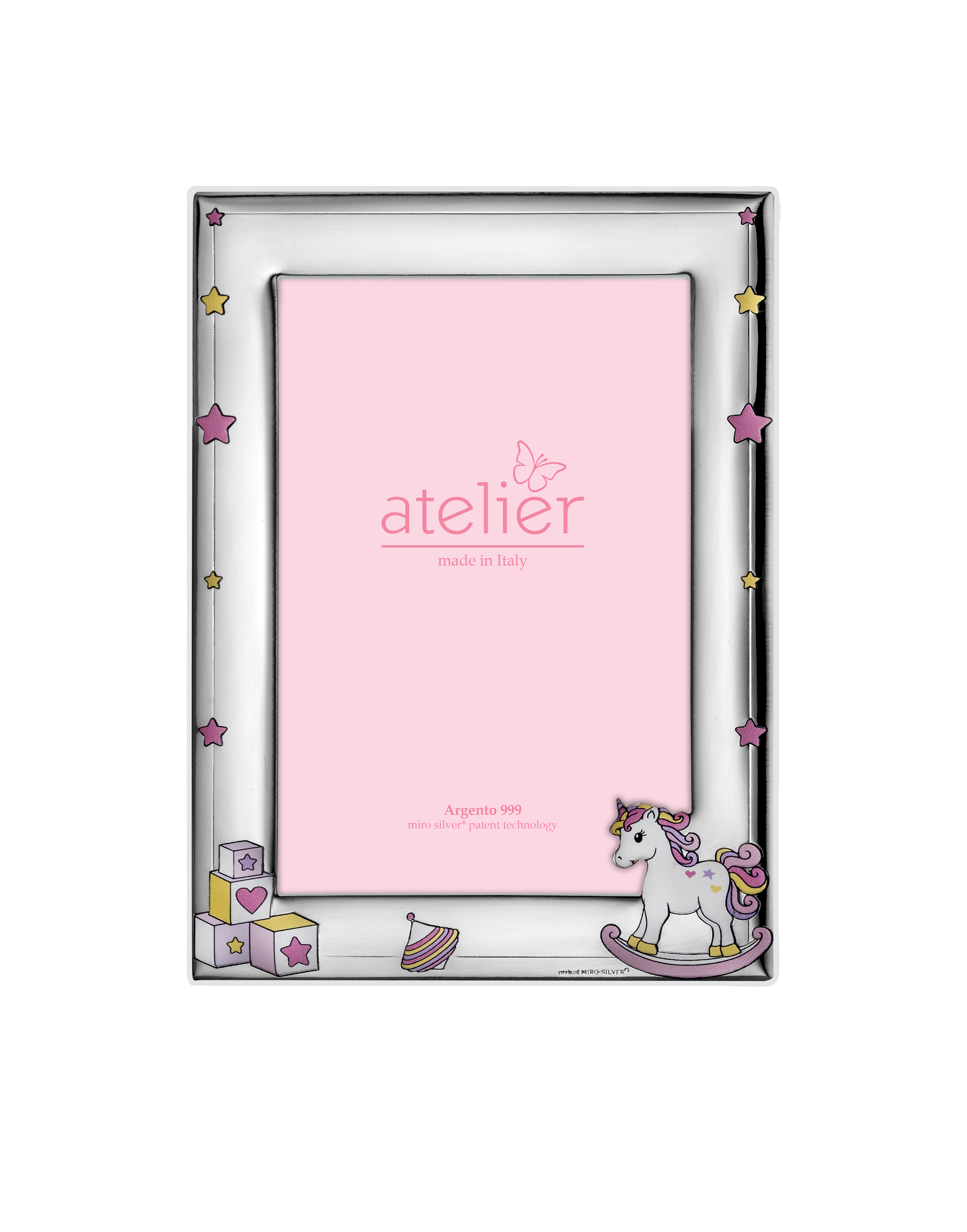Ramă foto din argint Leagăn Roz 13 × 18 cm