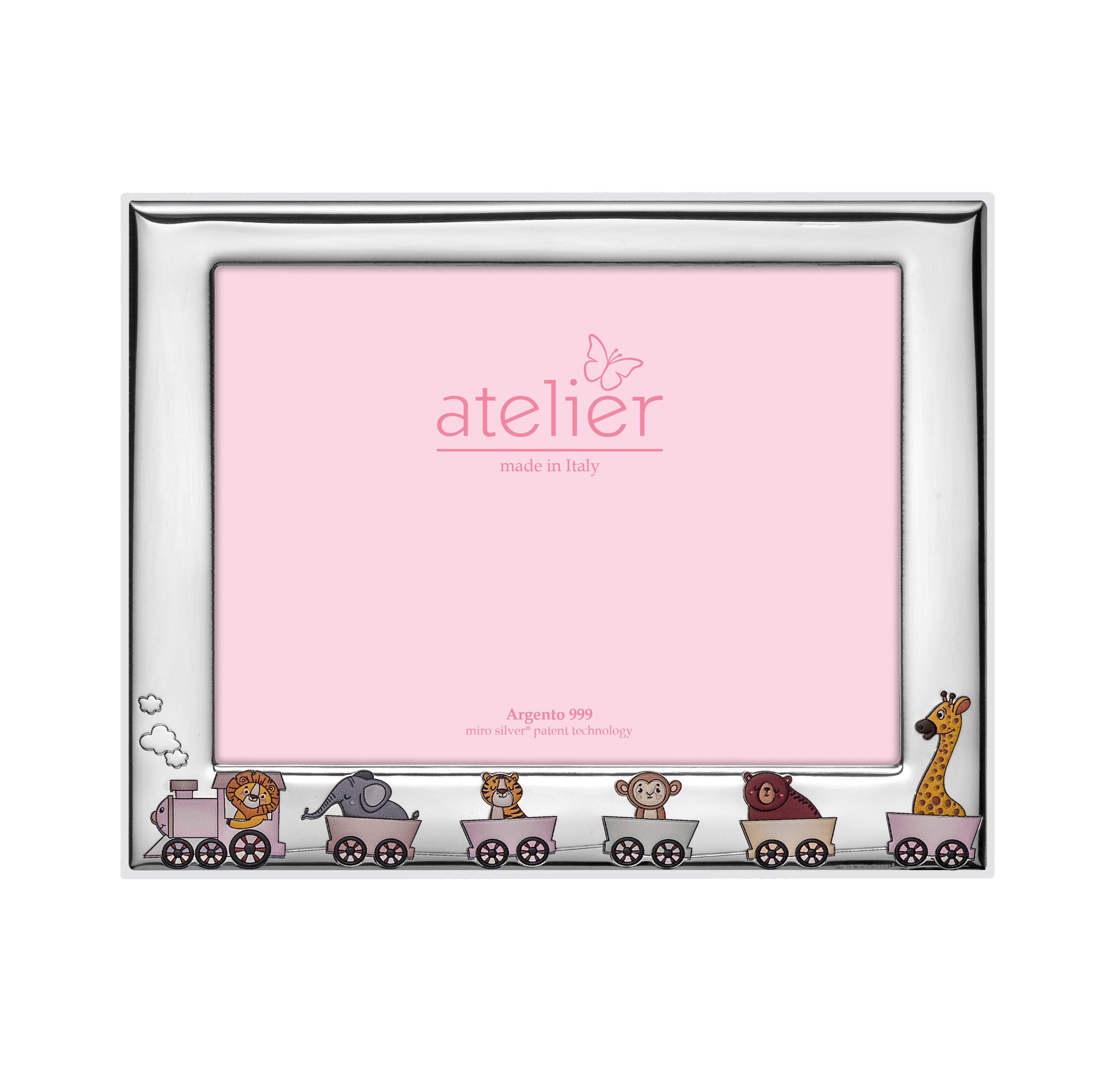 Ramă foto din argint Trenulet Roz 10 × 15 cm