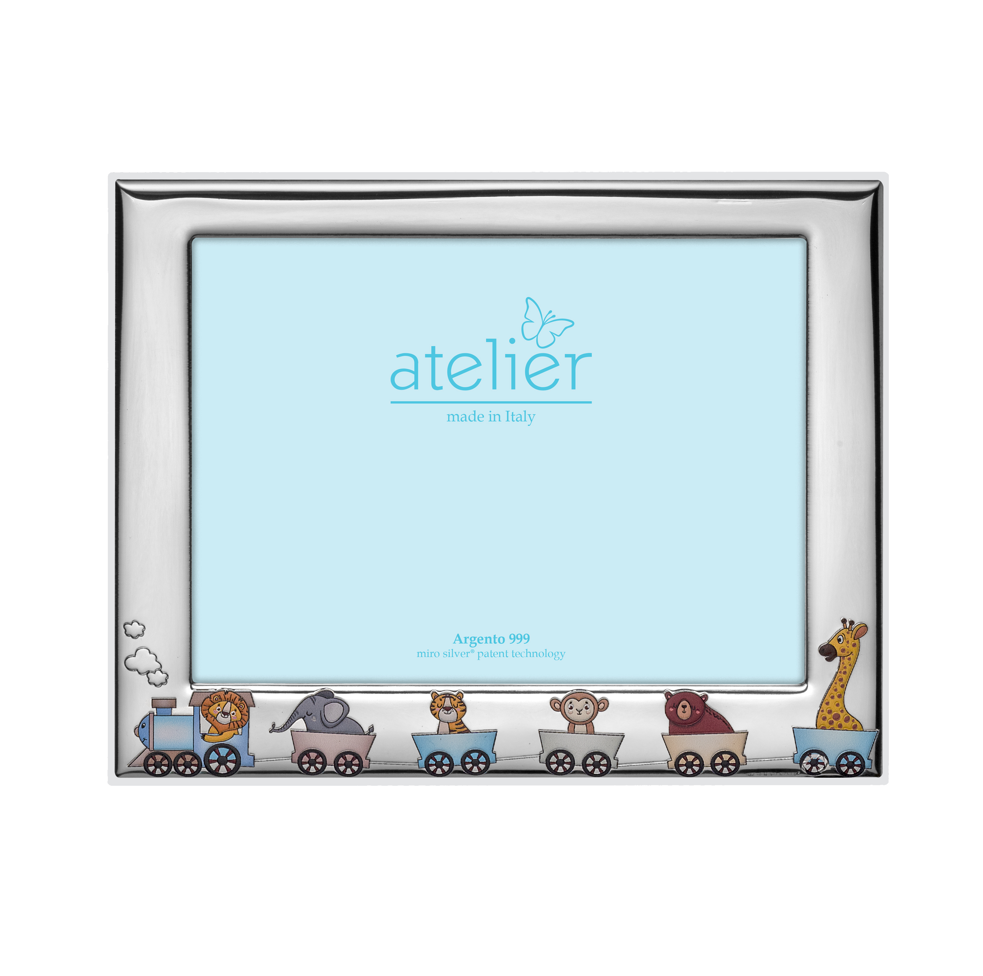 Ramă foto din argint Trenulet Albastru 13 × 18 cm