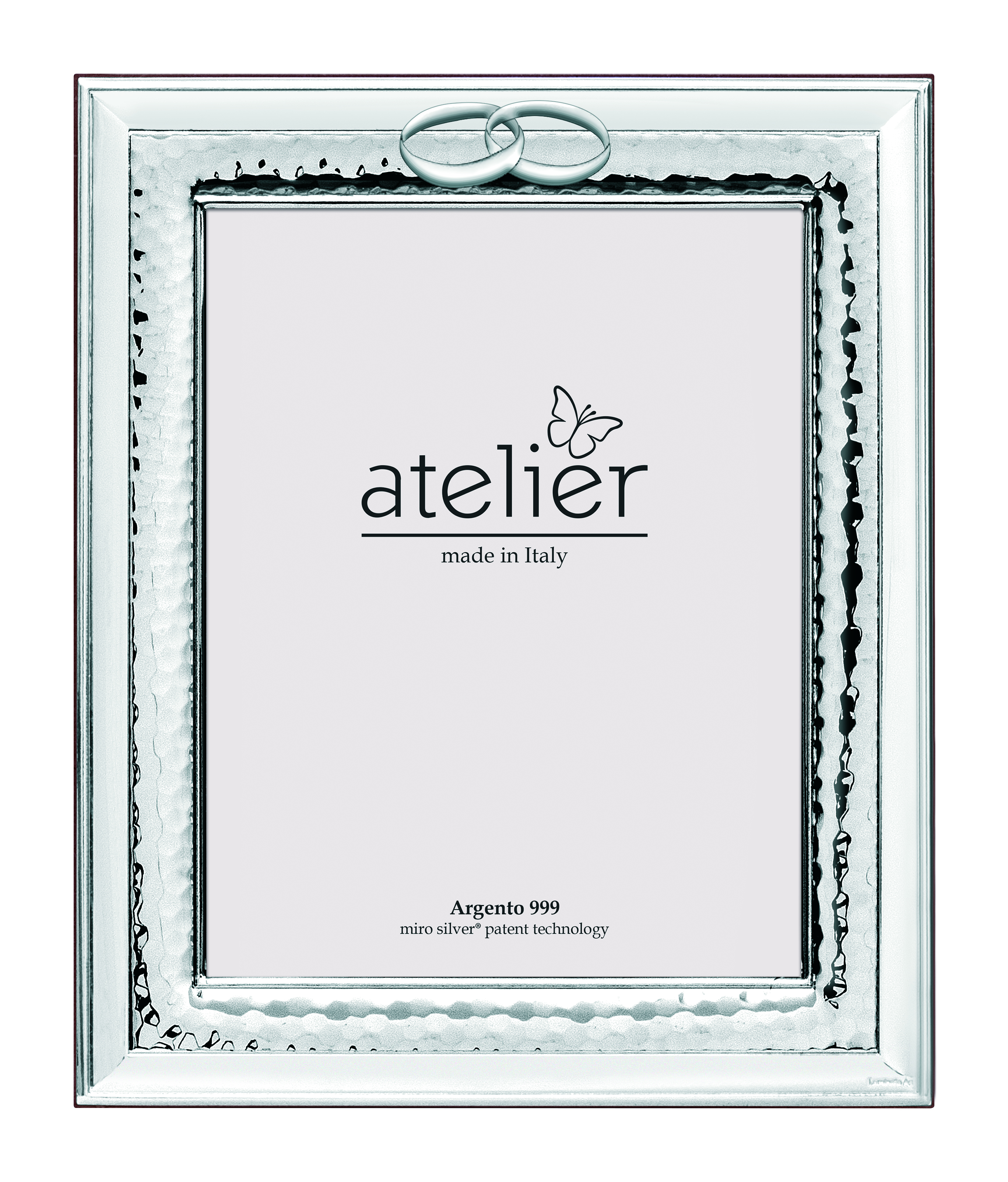 Ramă foto din argint – verighete, cadou de nuntă & Aniversare Căsătorie 20 × 25 cm