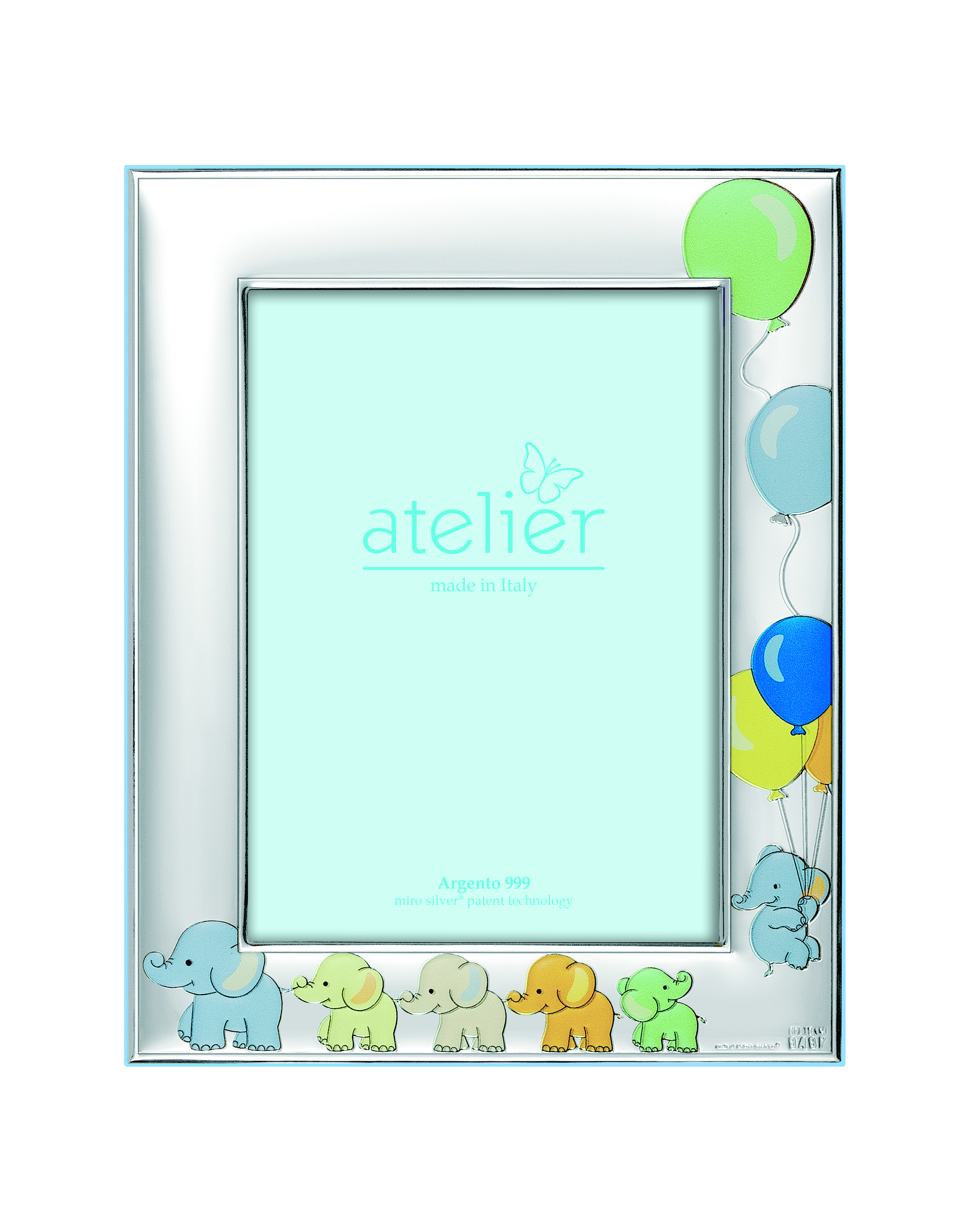 Ramă foto din argint Bebe Elefant 13 × 18 cm