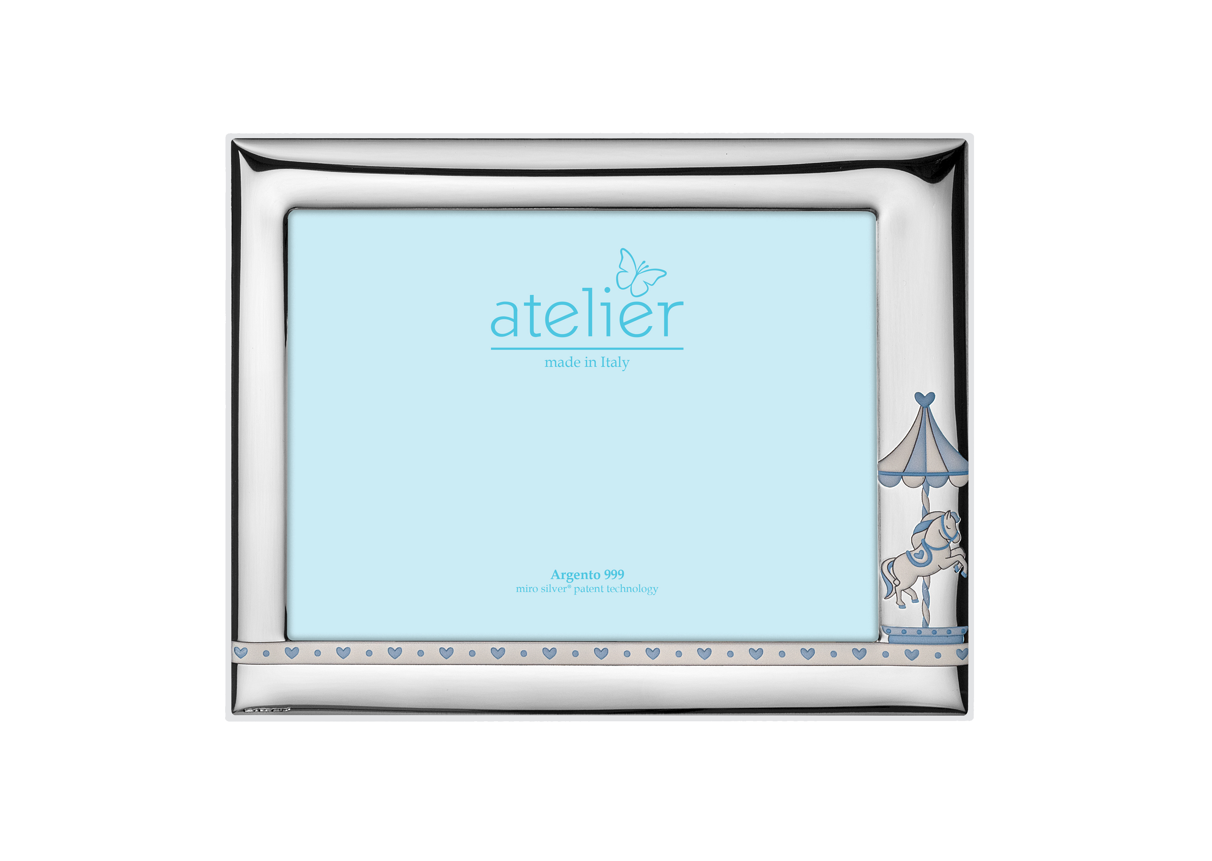 Ramă foto din argint Bebe Carusel Albastru 13 × 18 cm