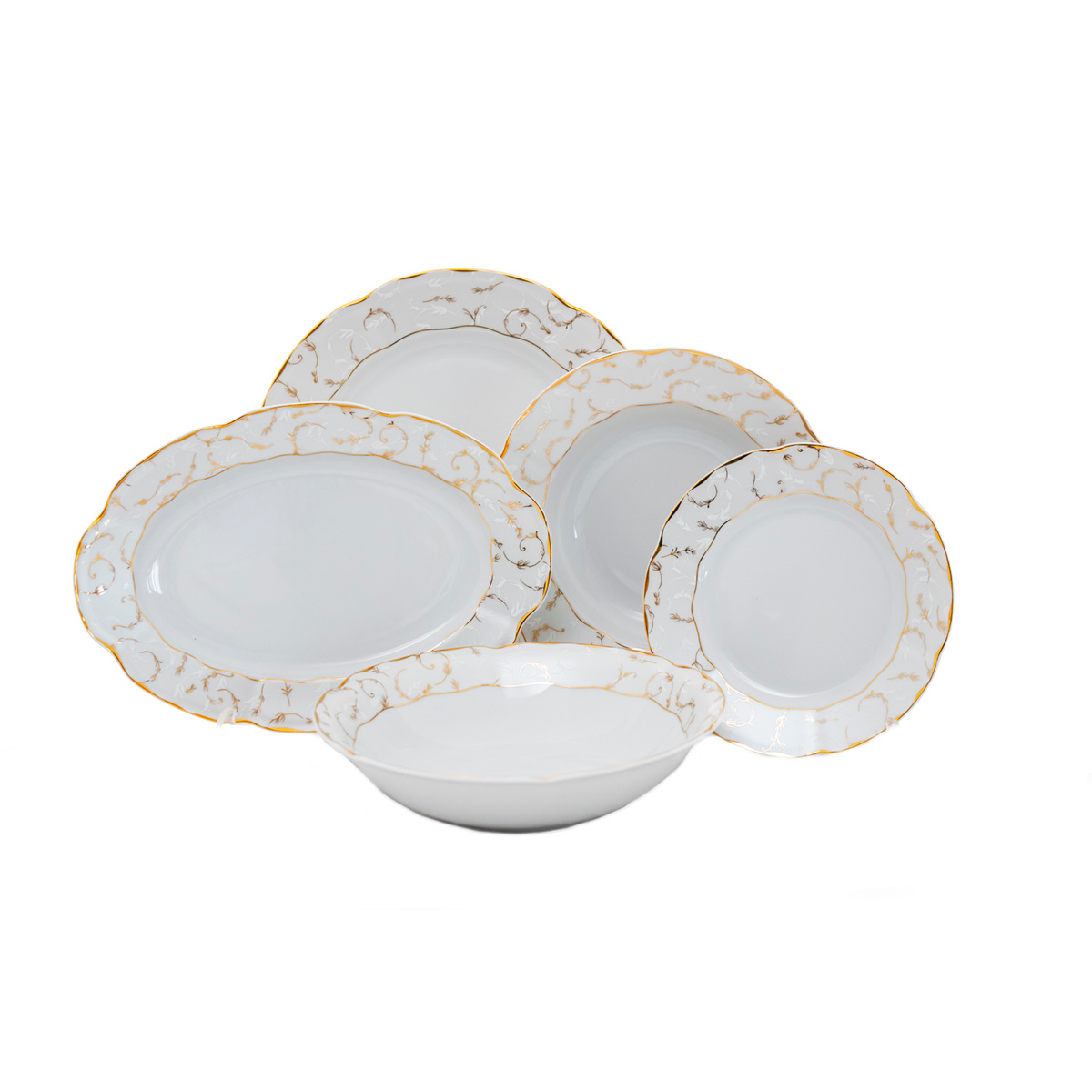 VIVIEN DECOR AUR – Serviciu de masă din porțelan, 6 persoane (20 piese)