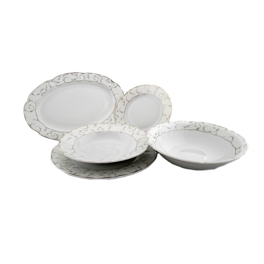 VIVIEN decor ARGINT – Serviciu masă din porțelan, 6 persoane (20 piese)