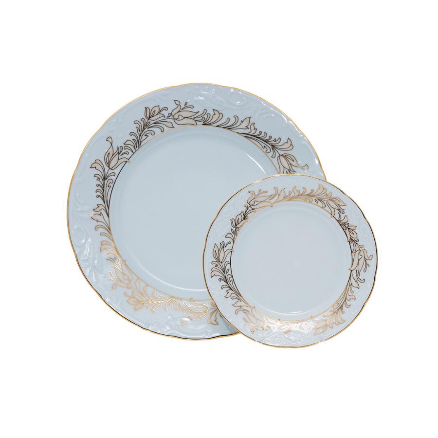 TULIP Decor Aur – Serviciu de tort din porțelan Bohemia, 7 piese / 6 persoane