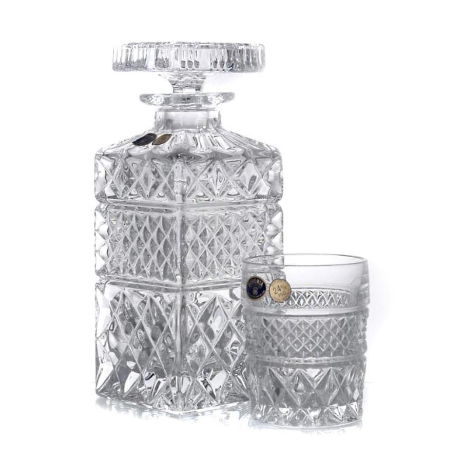 MADISON – Set de whisky din cristal Bohemia, 7 piese (6 pahare + decantor)