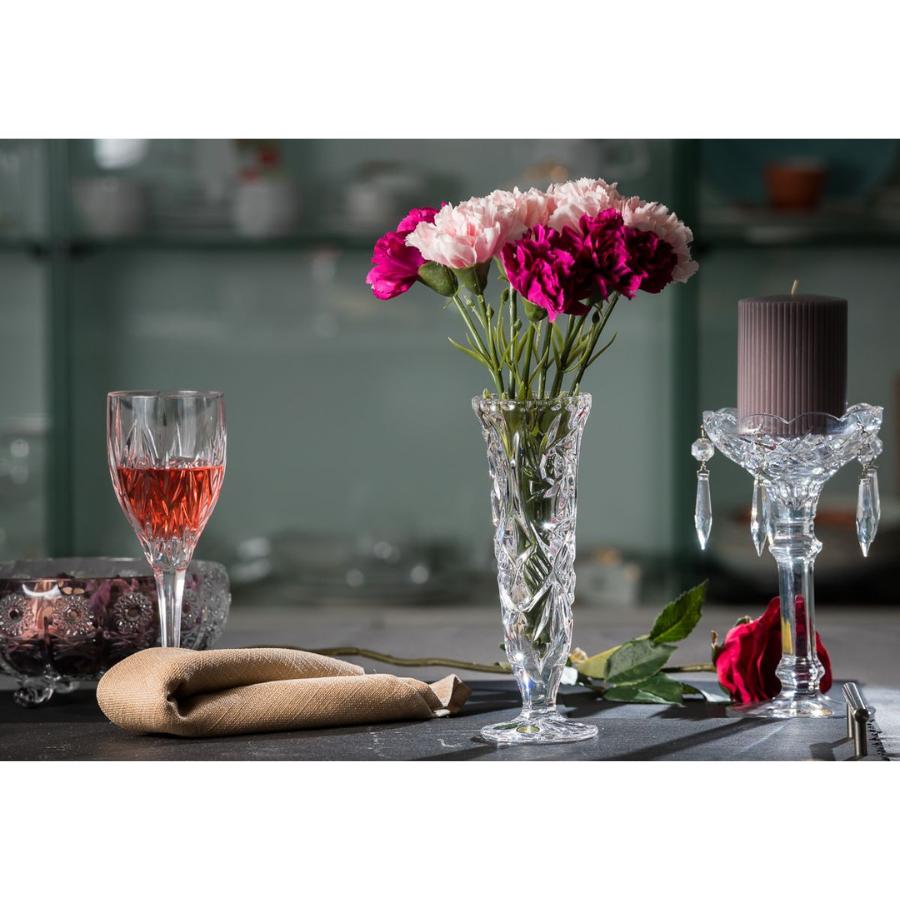 Vază din cristal Bohemia cu picior, 17 cm