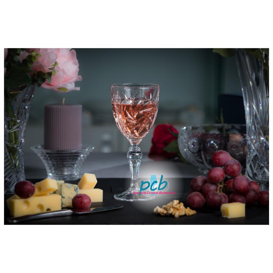 PINWHEEL – Set 6 pahare de vin din cristal Bohemia, 260 ml