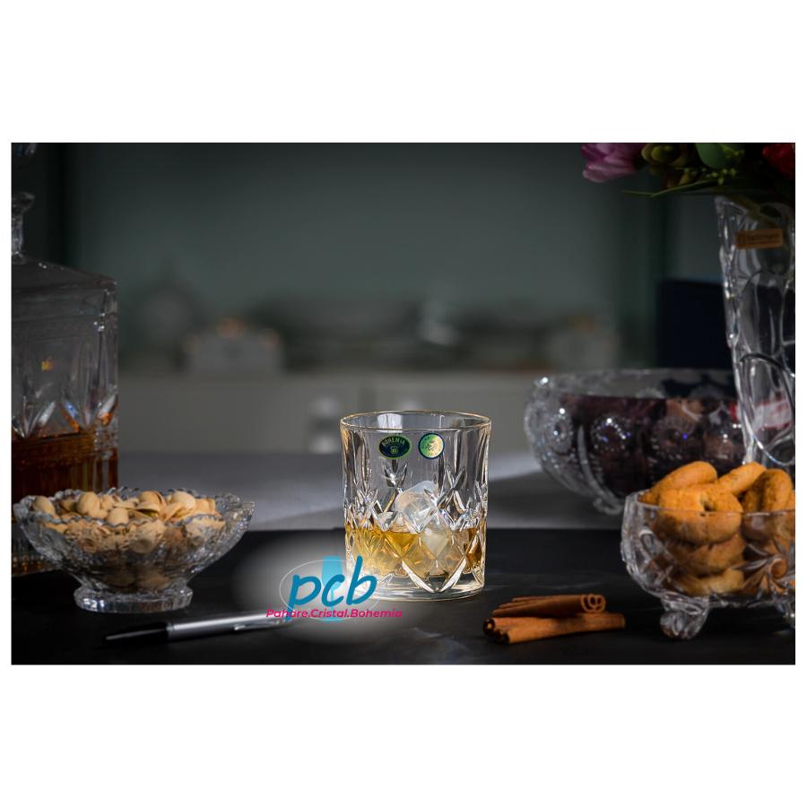 BRIXTON – Set 6 pahare de whisky din cristal Bohemia, 320 ml