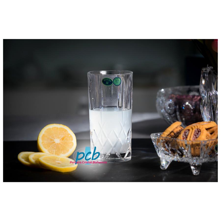 BRIXTON – Set 6 pahare de apă cristal Bohemia, 350 ml