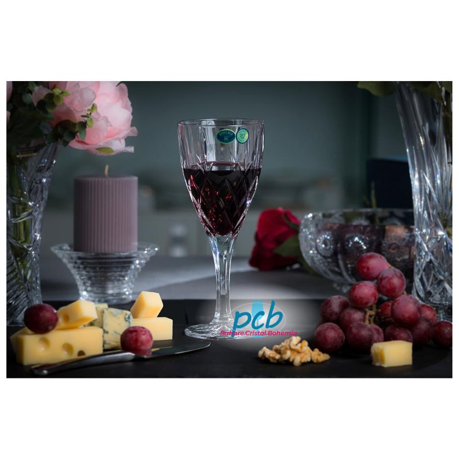 BRIXTON – Set 6 pahare de vin din cristal Bohemia, 250 ml