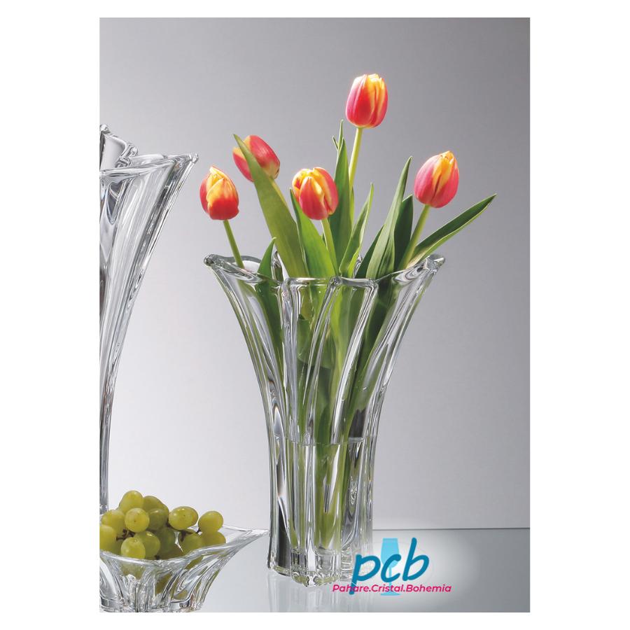 FLORALE – Vază evazată din sticlă cristalină Bohemia, 28 cm