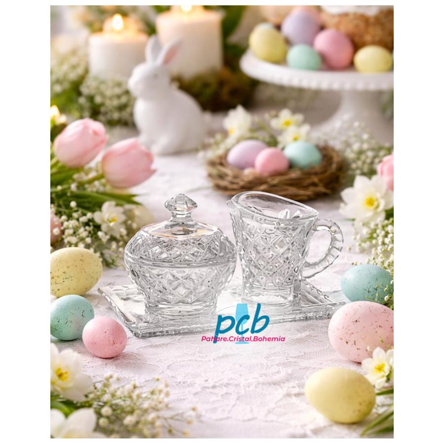 Set servire cafea cristal Bohemia 4 piese