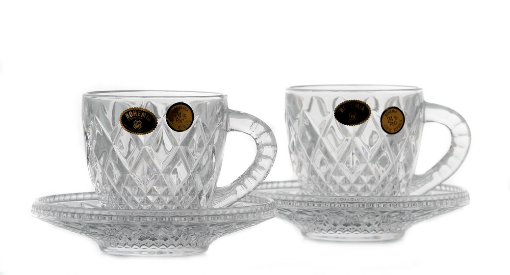 Serviciu cafea cristal 2 persoane