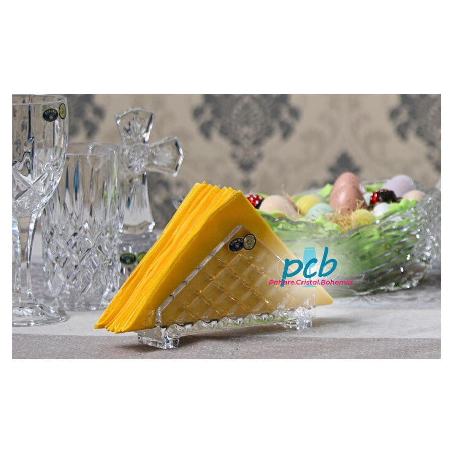 Suport pentru șervețele din cristal Bohemia, 17 cm