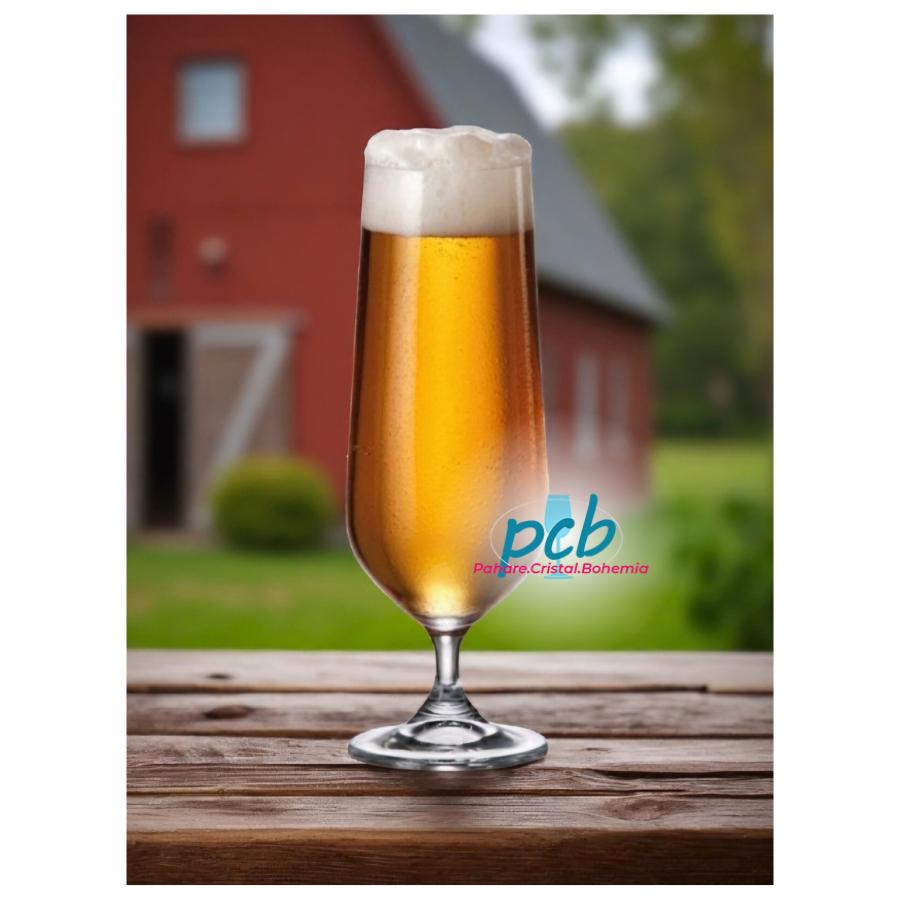 COLUMBA – Set 6 pahare sticlă cristalină Bohemia bere, 470 ml