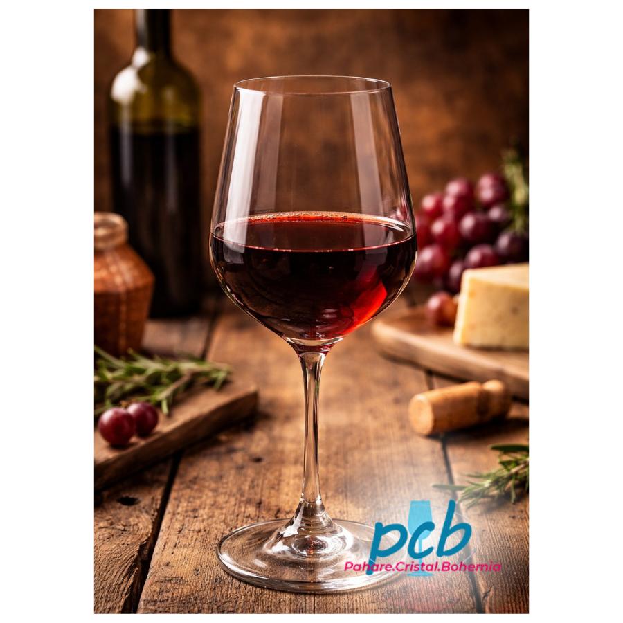 STRIX – Set 6 pahare de vin roșu din sticlă cristalină Bohemia, 580 ml