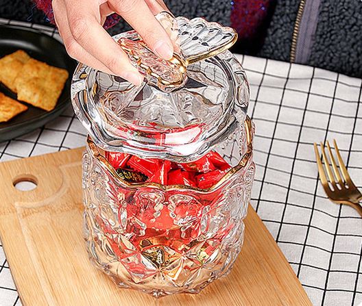 Bombonieră din cristal Bohemia "Fluture", 23 cm
