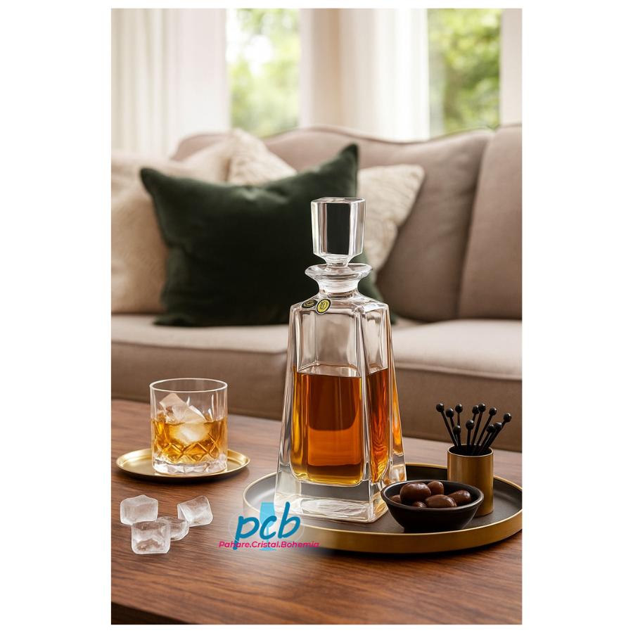 KATHRENE – Decantor de whisky din cristal Bohemia, 700 ml