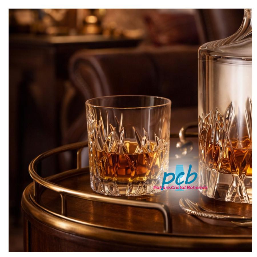 WICKER – Set 6 pahare de whisky din cristal Bohemia, 320 ml