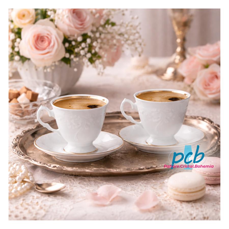 CLARA – Serviciu de cafea din porțelan 100 ml, 6 persoane (12 piese)