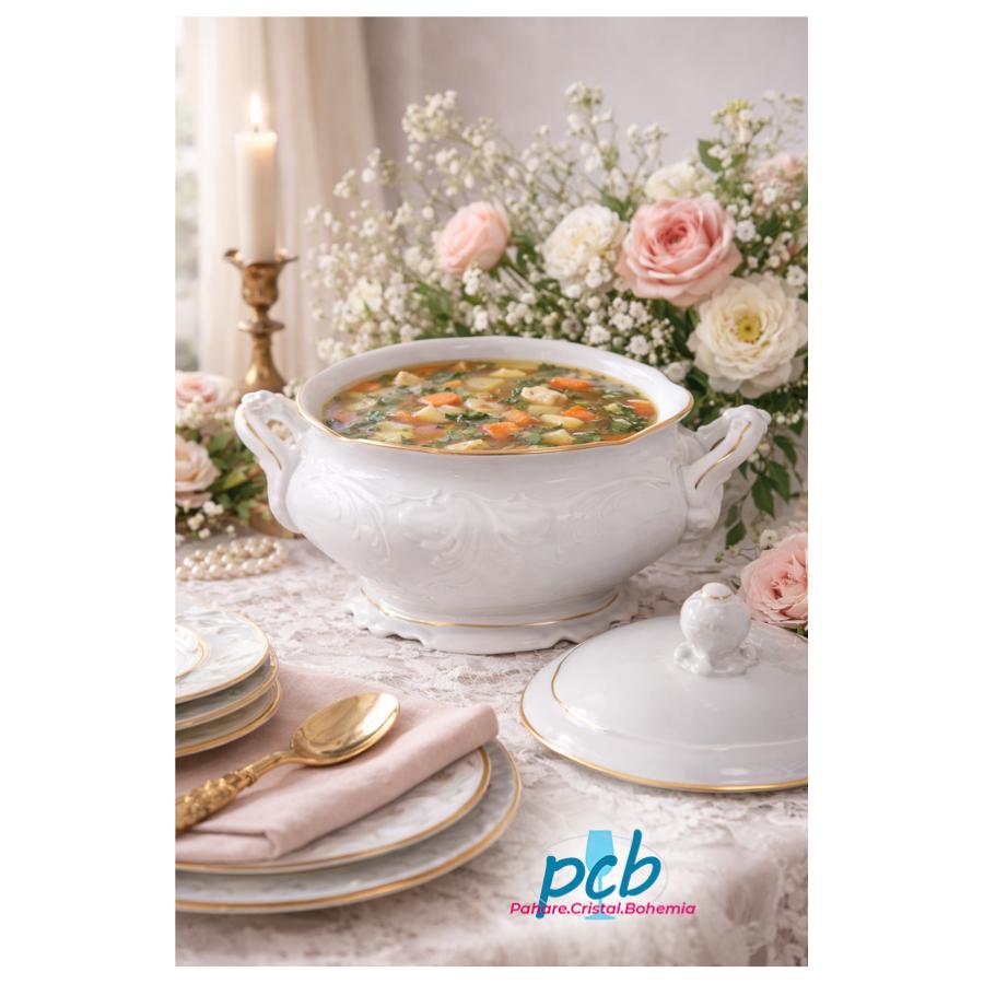 CLARA – Supieră din porțelan cu capac, 3 l