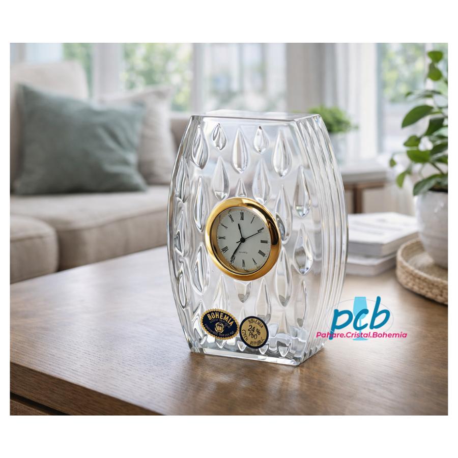 Ceas din cristal (cadran auriu), 11,5 cm