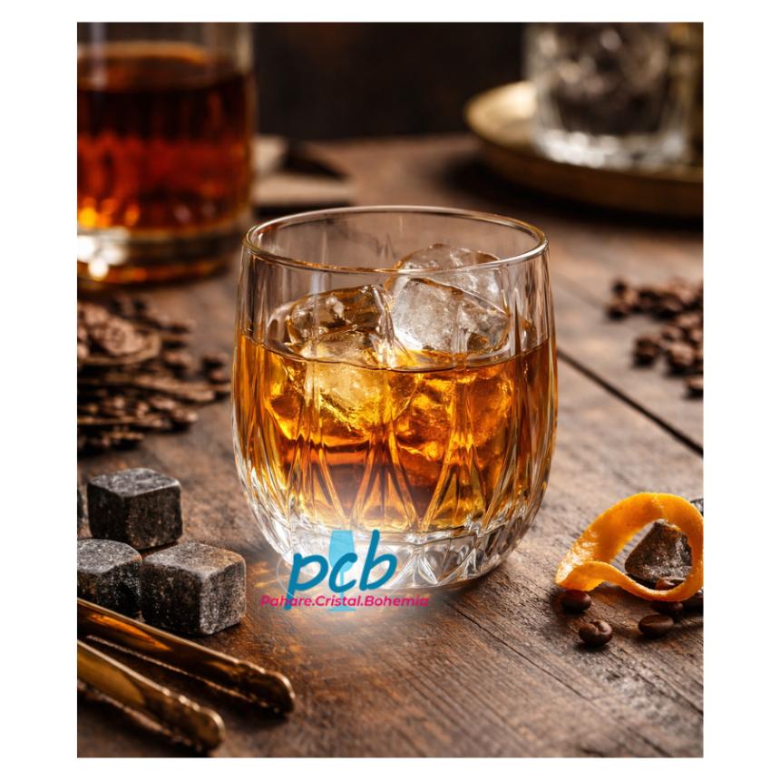 BERRY – Set 6 pahare de whisky din cristal Bohemia, 380 ml