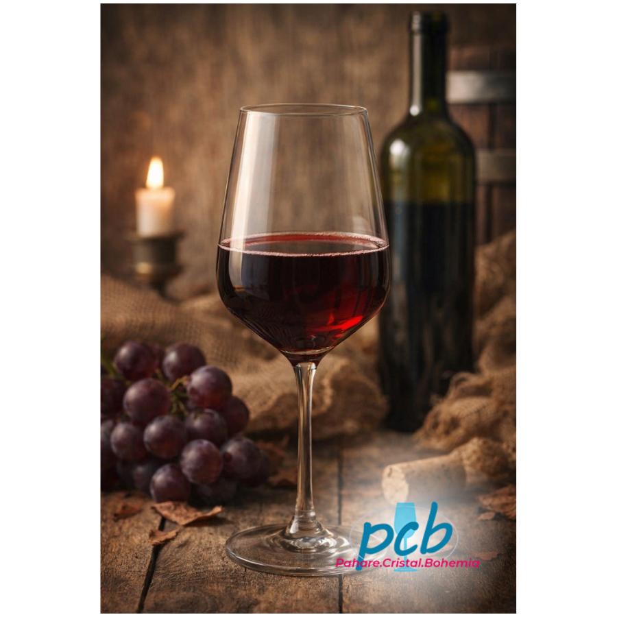 STRIX – Set 6 pahare de vin roșu din sticlă cristalină Bohemia, 450 ml