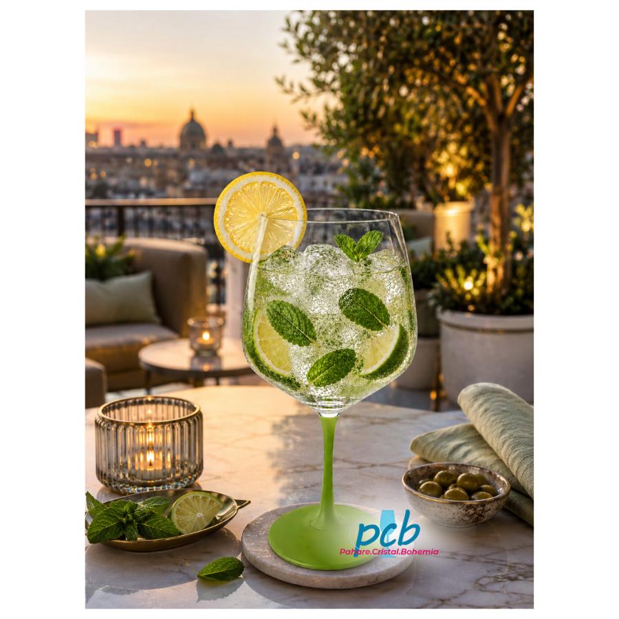 AMSTERDAM – Set 4 pahare sticlă cristalină Bohemia Gin Tonic, 580 ml