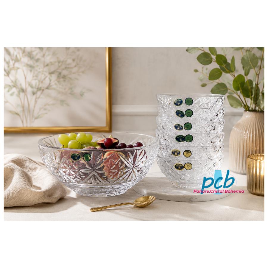 Set 7 boluri din cristal Bohemia