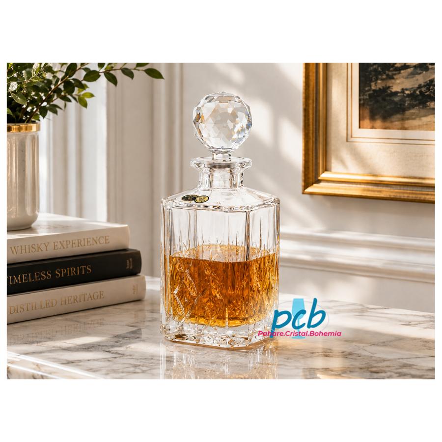 YORK – Decantor de whisky din cristal Bohemia, 800 ml