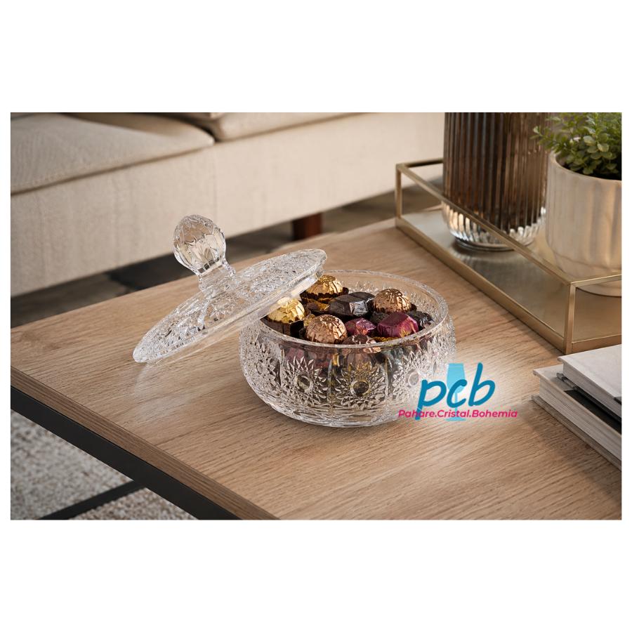 500PK - Bombonieră din cristal Bohemia, 13 cm