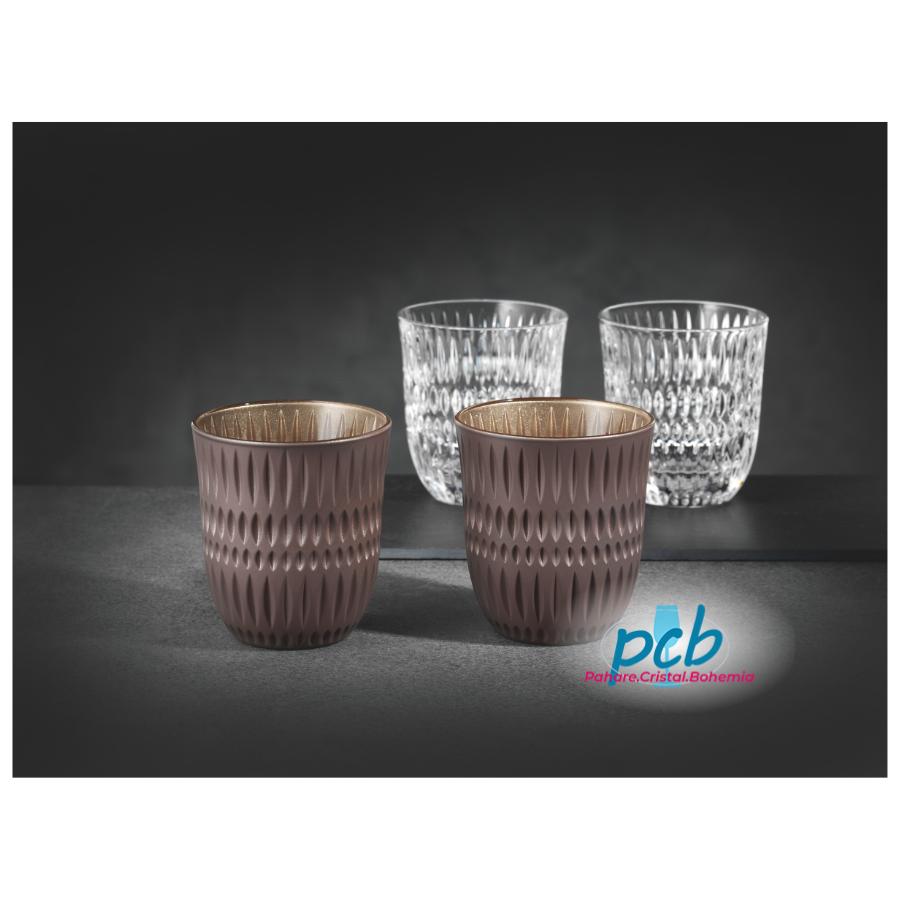 ETHNO MOCCA/GOLD – Set 2 pahare de whisky din sticlă cristalină Nachtmann, 235 ml