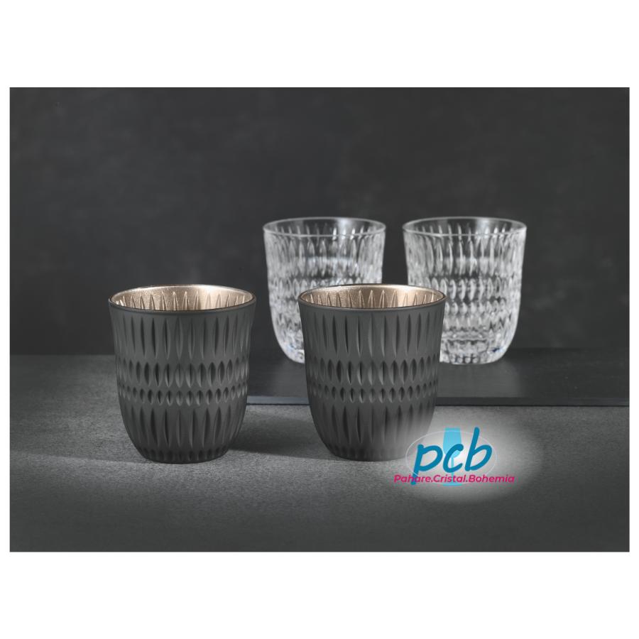 ETHNO BLACK/GOLD – Set 2 pahare de whisky din sticlă cristalină Nachtmann, 235 ml