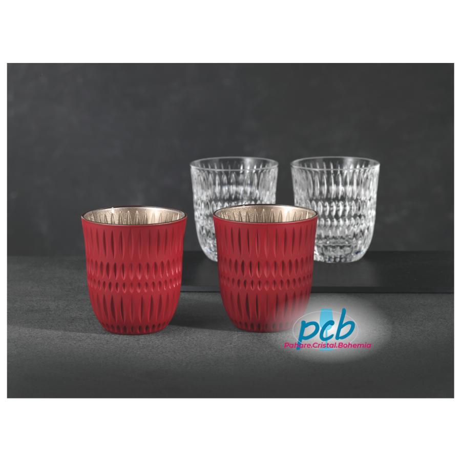 ETHNO RED/GOLD – Set 2 pahare de whisky din sticlă cristalină Nachtmann, 235 ml