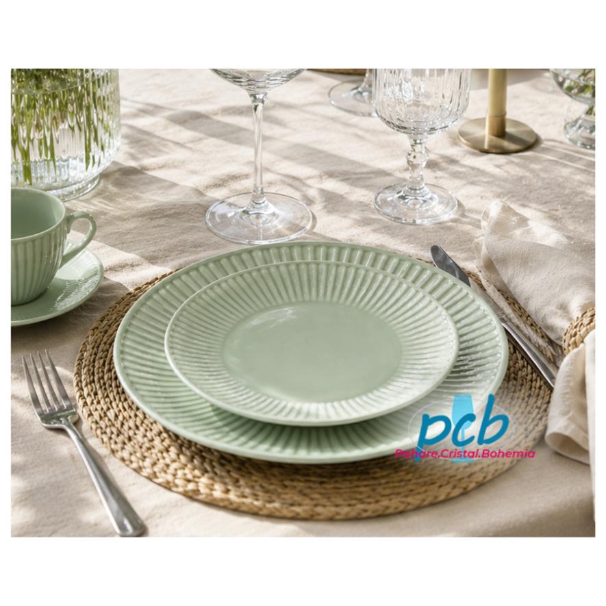 DALIA PISTACHIO – Serviciu de masă din porțelan, 6 persoane (18 piese)